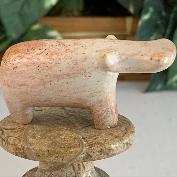 Kisii Soapstone Hand Carved HIPPO Figurine Stone Carving Mini Animal Figure 2.4” - Picture 7 of 14